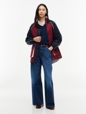 Женская куртка Tommy Hilfiger Colorblock Yacht, цвет: Бордовый — фото 2