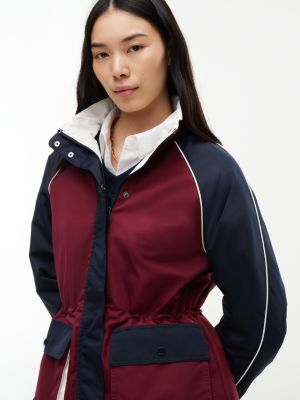 Женская куртка Tommy Hilfiger Colorblock Yacht, цвет: Бордовый — фото 4
