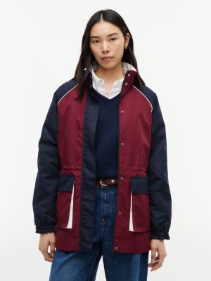 Женская куртка Tommy Hilfiger Colorblock Yacht, цвет: Бордовый — фото 1