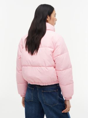 Женская куртка Tommy Hilfiger Water-Resistant Cropped Puffer, цвет: Розовый — фото 4