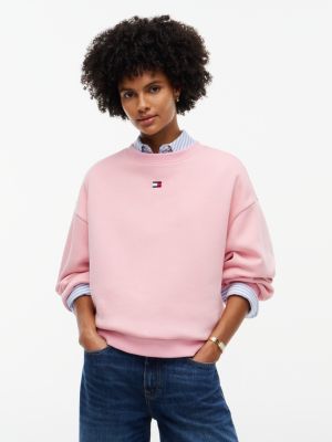 Tommy Hilfiger Women's Boxy Fit Brushed-Back Sweatshirt - Iced Rose - XS