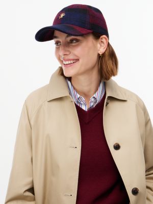 Женская кепка Tommy Hilfiger Script Monogram Wool-Blend, цвет: Бордовый / Тёмно-синий — фото 4