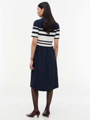 Женское платье Tommy Hilfiger Block Stripe Polo Sweater Dress, цвет: Тёмно-синий полосатый — фото 4