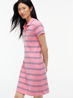 Striped Quarter-Zip Polo Dress — Pink Stripe 3