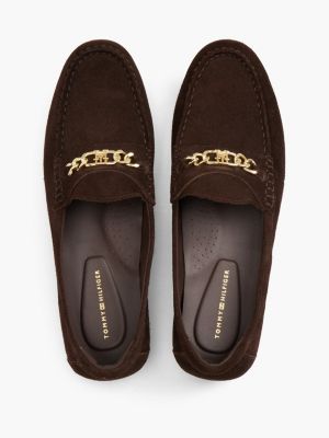 Женские туфли Tommy Hilfiger Chain-Link Suede Loafer, цвет: Коричневый — фото 3