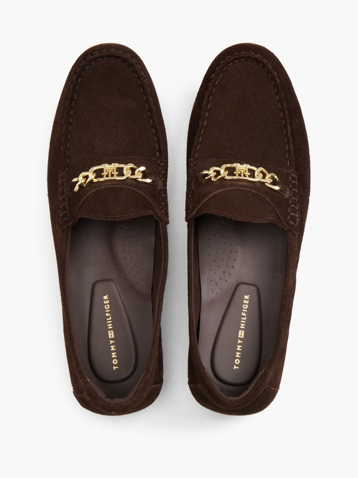 Chain-Link Suede Loafer — Legacy Brown