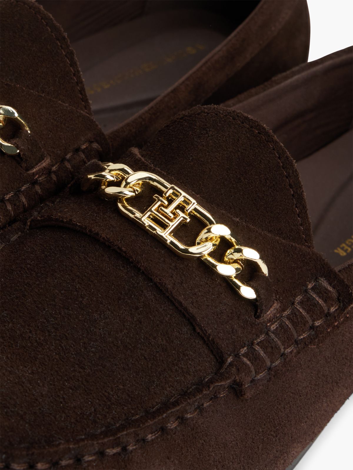 Chain-Link Suede Loafer — Legacy Brown