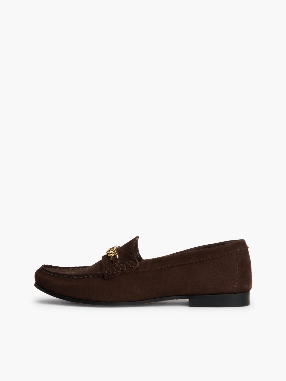 Chain-Link Suede Loafer — Legacy Brown