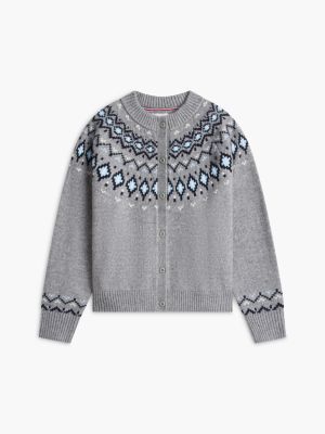 Женский кардиган Tommy Hilfiger Fair Isle, цвет: Средний серый меланжевый — фото 5