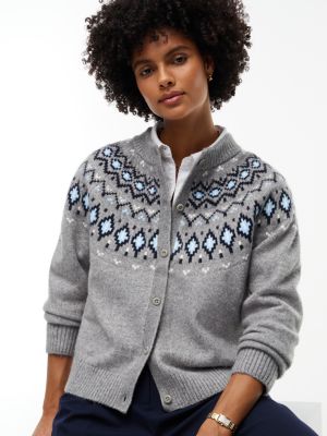 Женский кардиган Tommy Hilfiger Fair Isle, цвет: Средний серый меланжевый — фото 3