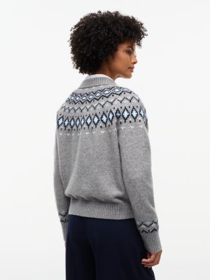 Женский кардиган Tommy Hilfiger Fair Isle, цвет: Средний серый меланжевый — фото 4