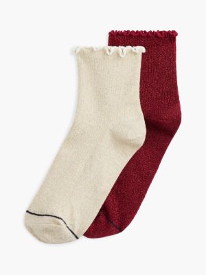Metallic Mini Trouser Sock 2-Pack, Glitter Multi