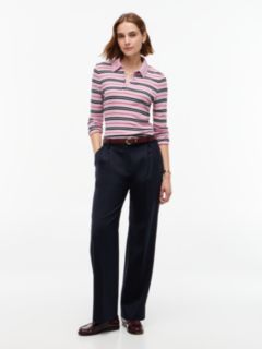 Slim Fit Striped Rib-Knit Polo — Mystic Orchid Multi 2