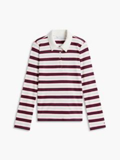 Slim Fit Striped Rib-Knit Polo — Ivory Silk Multi 5