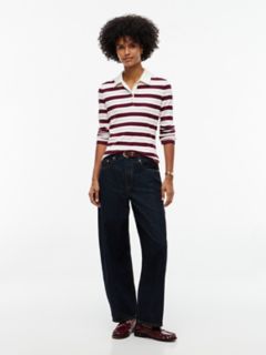 Slim Fit Striped Rib-Knit Polo — Ivory Silk Multi 2
