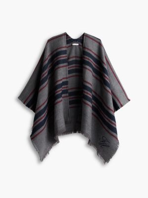 Женская накидка Tommy Hilfiger Striped Heathered Cape, цвет: Серый меланжевый разноцветный — фото 2