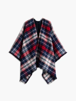 Женская накидка Tommy Hilfiger Tartan Reversible Cape, цвет: Тёмно-синий разноцветный — фото 2
