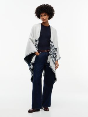 Мужская накидка Tommy Hilfiger Fair Isle Cape, цвет: Белый разноцветный — фото 1