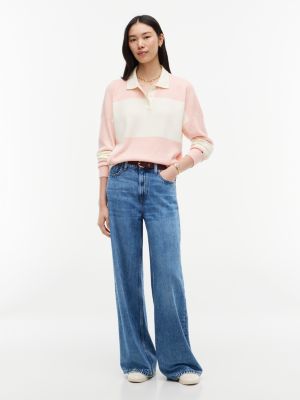 Женские рубашки Tommy Hilfiger Block Stripe Sweater Polo, цвет: Насыщенный кремовый — фото 2