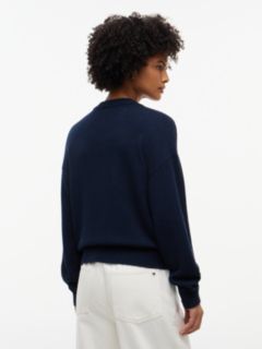 Intarsia Flag Logo Crewneck Sweater — Navy 4
