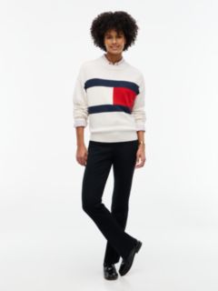 Intarsia Flag Logo Crewneck Sweater — Ivory 2