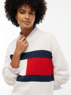 Intarsia Flag Logo Crewneck Sweater — Ivory 3