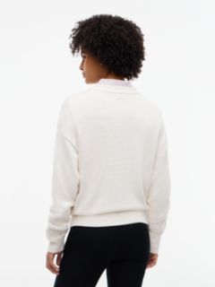 Intarsia Flag Logo Crewneck Sweater — Ivory 4