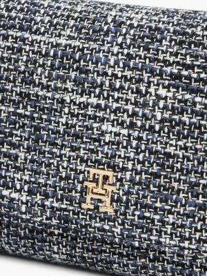 Женская сумка Tommy Hilfiger Monogram Tweed Flap Crossbody, цвет: Тёмно-синий разноцветный — фото 3