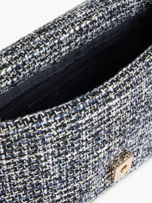 Женская сумка Tommy Hilfiger Monogram Tweed Flap Crossbody, цвет: Тёмно-синий разноцветный — фото 4