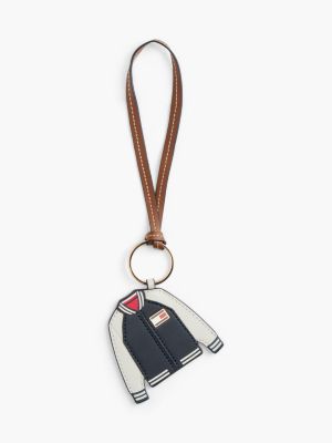 Mini Varsity Jacket Bag Charm, Navy Multi