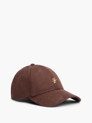 Script Monogram Faux Suede Baseball Cap, Fondant Brown
