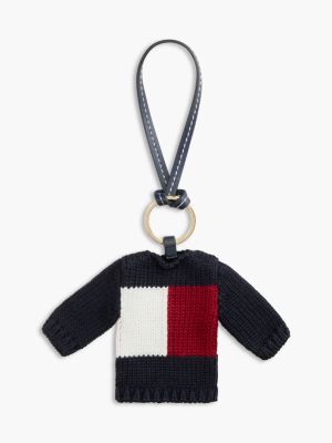 Mini Flag Logo Sweater Bag Charm, Navy Blue