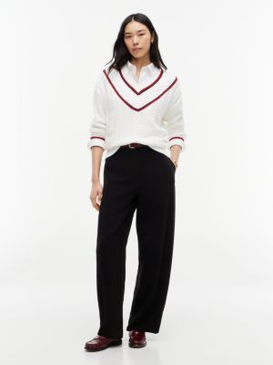 Женский свитер Tommy Hilfiger Cable Knit Cricket, цвет: Экрю — фото 2