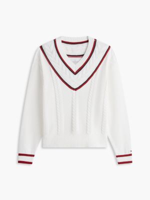 Женский свитер Tommy Hilfiger Cable Knit Cricket, цвет: Экрю — фото 5