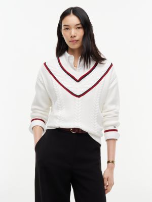 Женский свитер Tommy Hilfiger Cable Knit Cricket, цвет: Экрю — фото 1