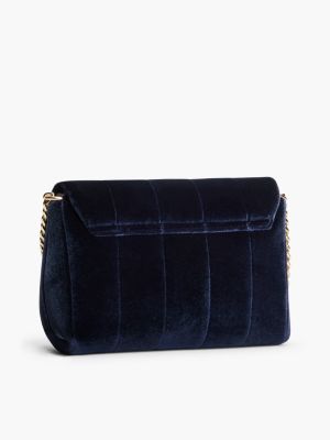 Женская сумка Tommy Hilfiger Monogram Velvet Flap Crossbody, цвет: Космический синий — фото 3